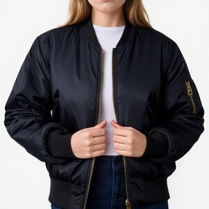 Women's Black Bomber Jacket
